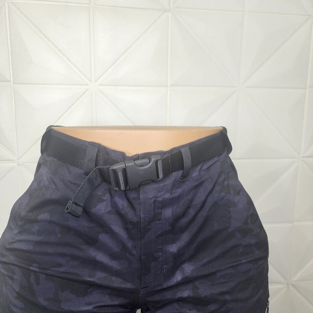 Lululemon Black Camo Zip-Leg Pants Size 6 Belted Utility Style - Picture 3 of 9